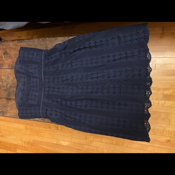 J. Crew strapless eyelet dress in navy. - Picture 3 of 7